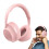 Wireless Computer Headset OverEar 180g Pink Voice Assistant Enabled For Remote Learning And Conferences 1