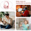Wireless Computer Headset OverEar 180g Pink Voice Assistant Enabled For Remote Learning And Conferences 4