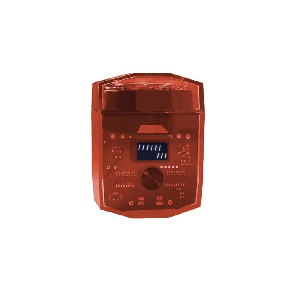 Transparent And Silent Mini Electric Shaver Rotary LED Display IPX6 Waterproof Rechargeable Wet Dry Cordless Red Travel