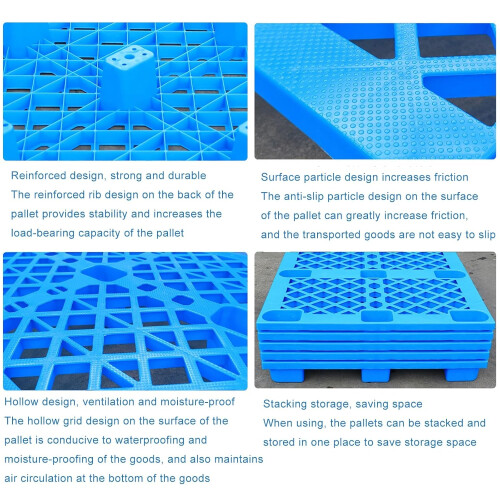 Plastic Storage Pallet HDPE Ventilated MoistureProof Stackable for Warehouse Garage Basement 40x50cm 1