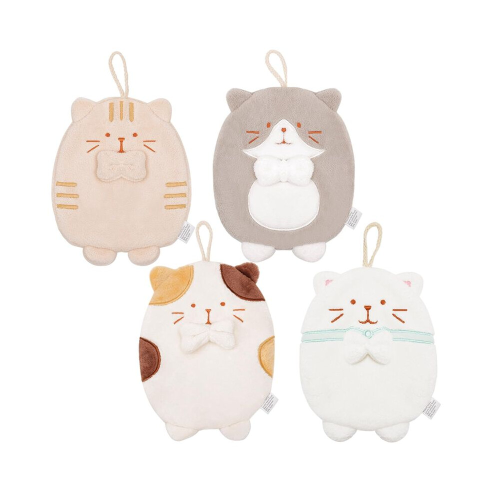 Coral Hanging Hand Towel Cute Kitten Absorbent Household Kitchen Rag Quick-Drying Hand Towel Children's Towel