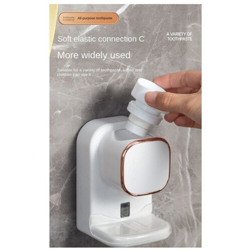 Electric Toothpaste Dispenser, Sensor Automatic Toothpaste Squeezer, Wall-Mounted Bathroom Toothpaste Pump White 2