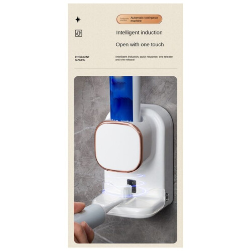 Electric Toothpaste Dispenser, Sensor Automatic Toothpaste Squeezer, Wall-Mounted Bathroom Toothpaste Pump White 1
