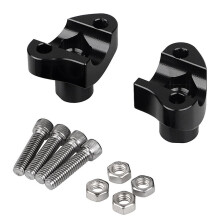 Black 1In Handlebar 1 1/2In Risers for Dyna Softail Sportster XL 883 1200