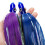 9-Zoll-Medium-Pass-Acrylkopf-Oktopus-Softbait-Mylar-Mylar-Polyesterfilm-Bionic-Octopus-KöDer Lila-Schwarz 2