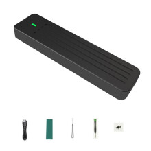 M.2 Aluminium SSD Box, Ondersteuning NVMe/NGFF TYPE-C USB3.2 GEN2 Aluminium 10G Dual Agreement Zwart