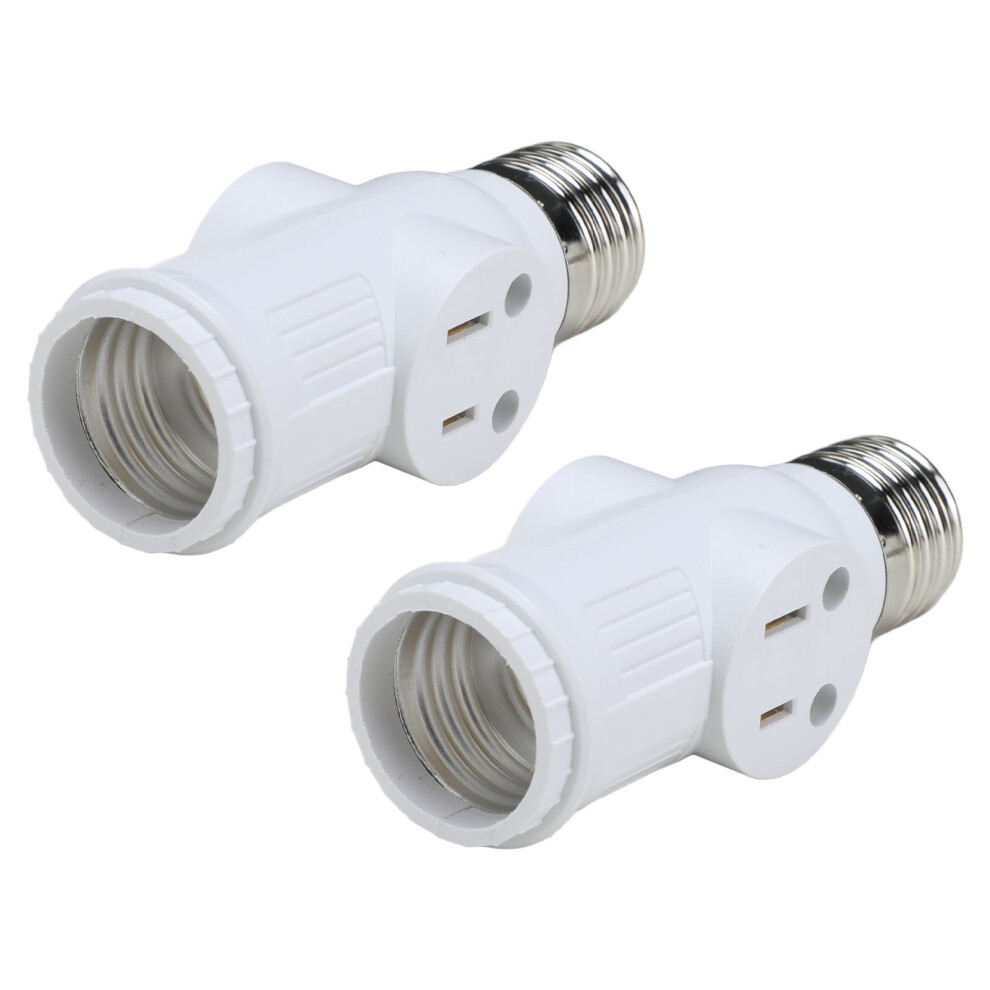 3 Prong Light Socket Adapter Converter With Extra Outlets - 2 Pack 8421374659762