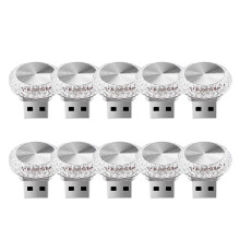 10X Auto USB Omgevingslicht  LED Interieur Decoratieve Lamp voor Party DJ Voertuig Universele Auto D