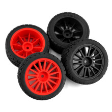 4 StüCk 67 mm Kunststofffelge Gummireifen Universal für Alle 1/10 RC Rally -Road Racing TT02 XV01 HSP