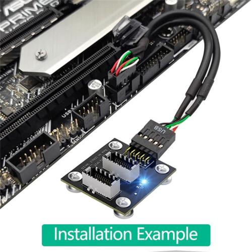 ReceptáCulo de Panel Frontal USB 3.1 Doble Clave-A Tipo-E una USB 2.0 Conector de Placa Base de 9 Pines Adaptador de ExtensióN de Cable Macho 2