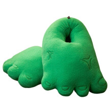Divertenti Pantofole In Peluche con Piedi Grandi, Calde Pantofole Invernali Scaldapiedi per Uso Domestico, Verde(L)