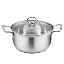 Gryta i Rostfritt Stål Kök Mat Köksgryta Mjölk Värmegryta Nonstick Kastrull med Lock