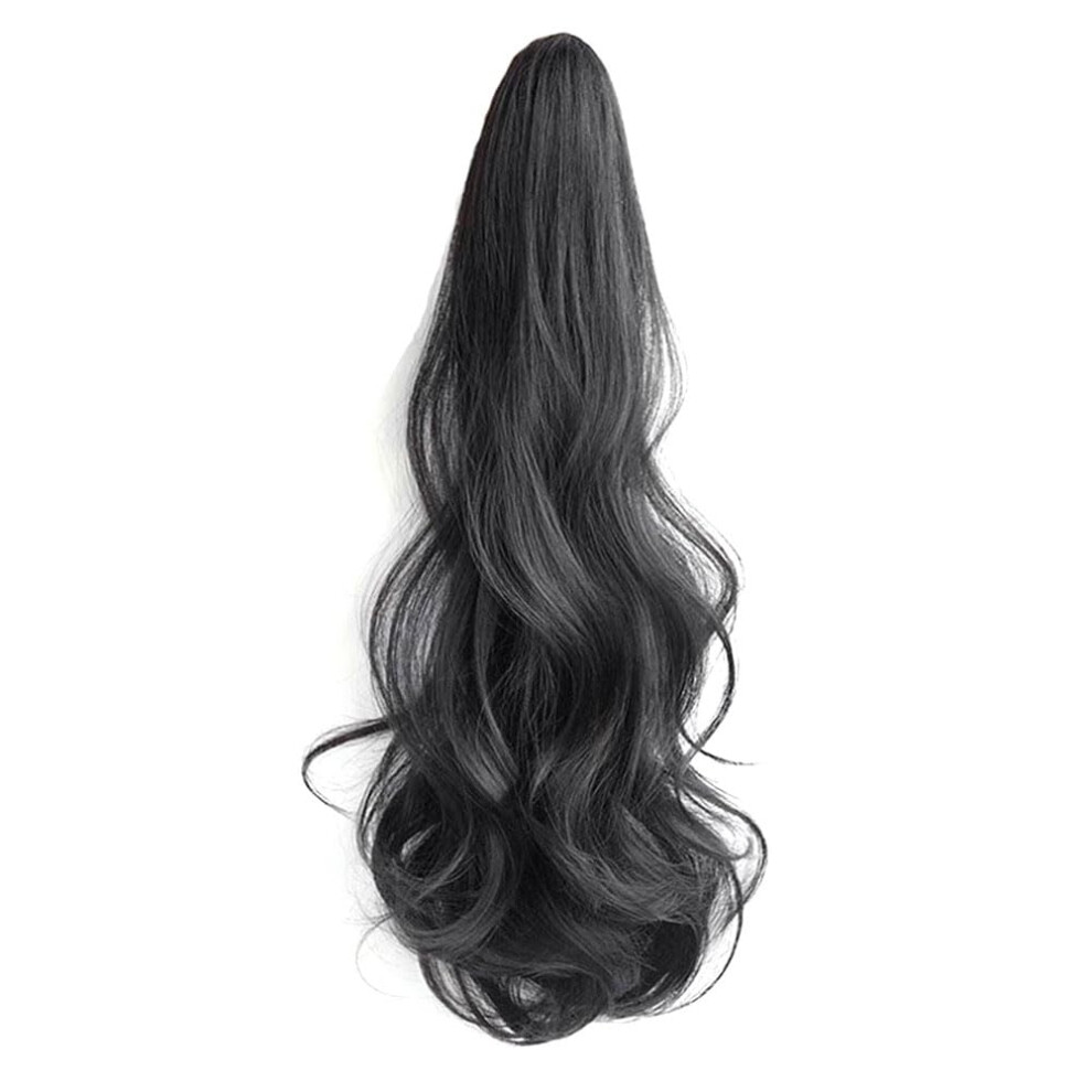 Unisex Black Wig Ponytail Grab Clip Hairpiece For Ponytail Natural Look Synthetic Braid