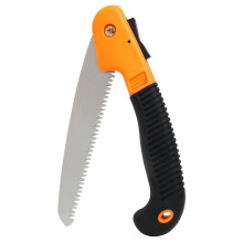 Folding Hand Saw 8Inch, Pruning Saw For Gardening And Camping, Survival Foldable Jab Saw With Soft Grip, Orange