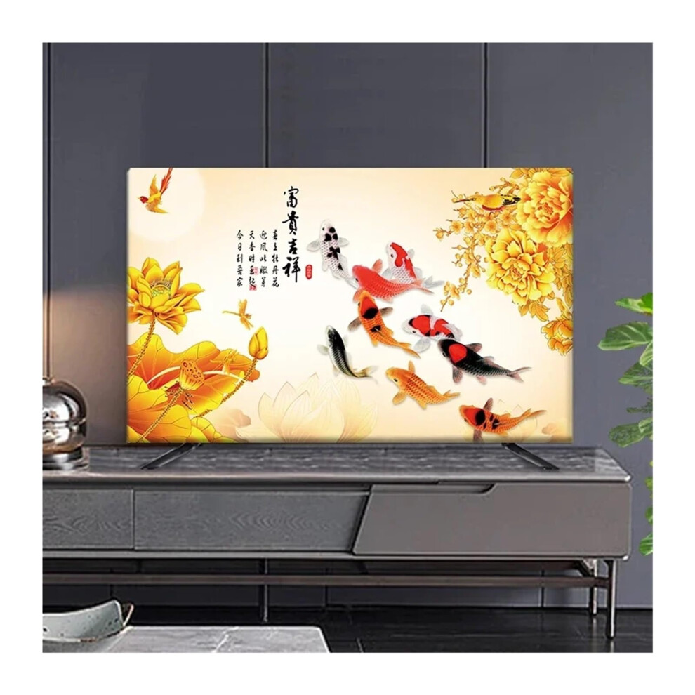 Outdoor Tv Cover Cartoon Cloth Dust Cover, Fits 3275Inch Tvs, Universal For Hanging Or Desktop Curved Tvs, Household 9382693003638