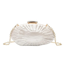 Shell Bag Luxury Marble Pattern Crossbody Bag With Gold Chain Handle Irregular Design Handheld Vacation Shell Color