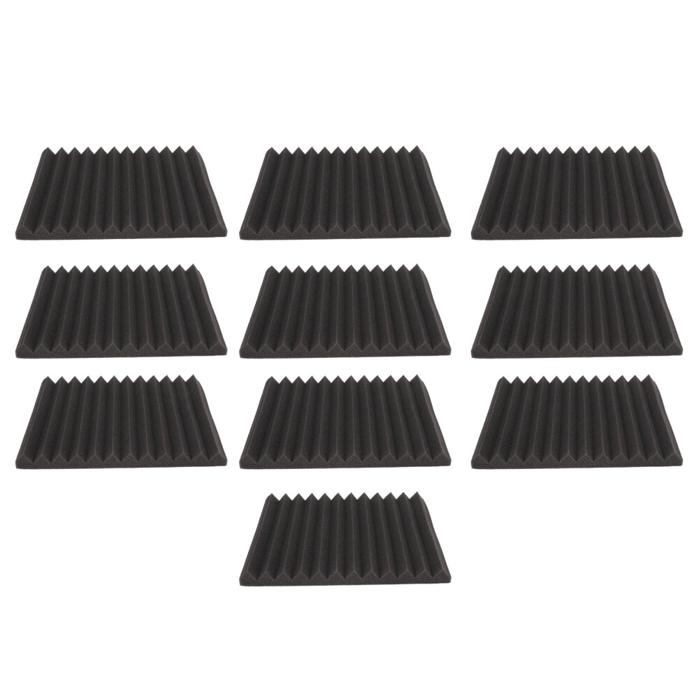 Dark Gray Foam Acoustic Panels 30X30x2.5cm Flame Retardant Triangular Groove Sound Absorbers 8421374665930