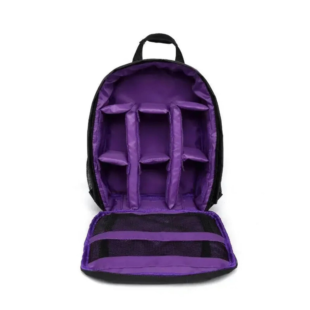 Multifunctional Outdoor Camera Backpack Video Digital Shoulder Camera Bag Photo Bag Case Purple 9189345470691