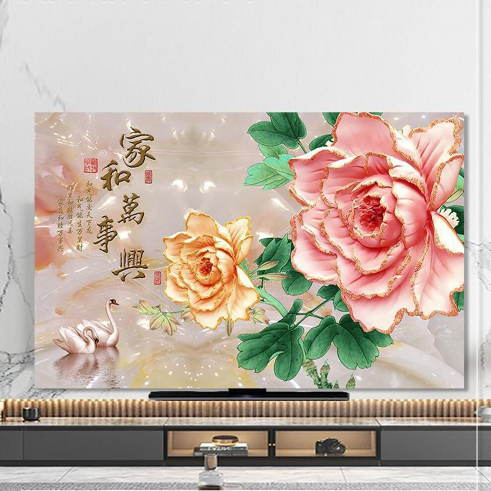 Landscape Painting Tv Cover, Universal 3280 Inch Dust Cover, Chinese Style Pattern Tv Cover, Color5, 5860 Inch 9382693005113