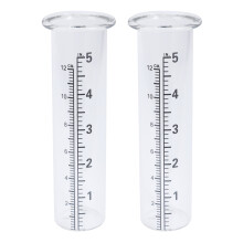 2Pcs Clear Capacity Glass Rain Gauge Replacement Tube-Clear