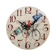 Energy Saved Decorative Silent Clock, Paris Theme Wall Decor Vintage With Precise Sweep Seconds Movement For Home And Office, Battery Operated
