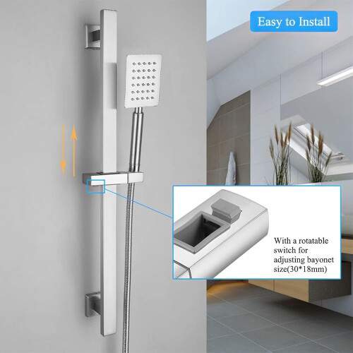 Hand Shower Holder Adjustable Bracket for 30x18mm Slide Bar Chrome Plated Replacement Mount 1