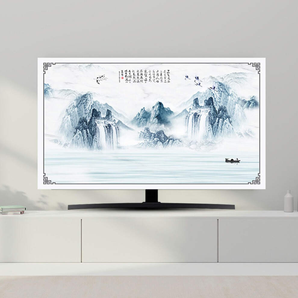 Tv Cover Landscape Painting Decorative Chinese Style Pattern For 3280 Inch Tvs, Universal Elastic Dust Cover, Color15 9347817298666