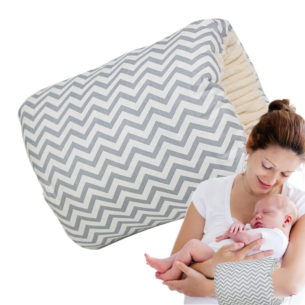 Arm Breastfeeding Pillow, Removable Cradle, Breathable Cover, Gray, Newborn Sleep Positioner, Bottle Feeding Support