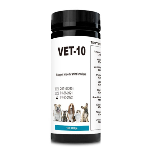 Pet Urine Testing Strips, 100 Urinalysis Parameter Tests for Dogs,Cats,Vets, Accurate Testing for Veterinarians