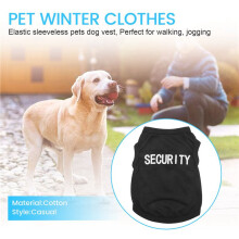 Haustier Winterkleidung HüNdchen Katze Weste T Shirt Mantel Kleid Pullover Bekleidung "SECURITY", Schwarz XS