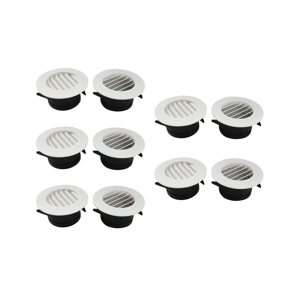 10 Pieces 4 Inch Air Vent Louver, Air Grill Cover With Built-In A Fly Screen For Bathroom Office Home 4712874681488