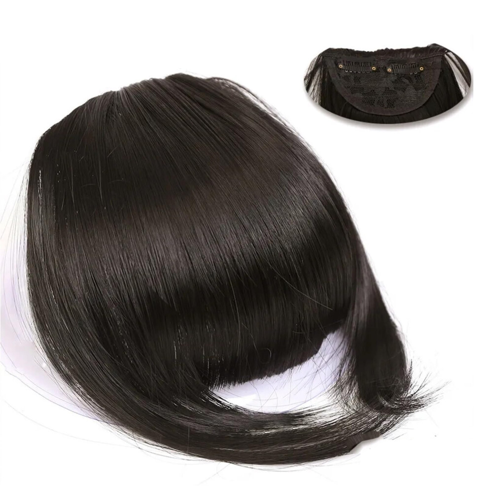 Unisex Hair Bangs Clipin Fringe Extension Thick Synthetic Heatresistant Fiber Flat Bangs For Women Color P1b/30