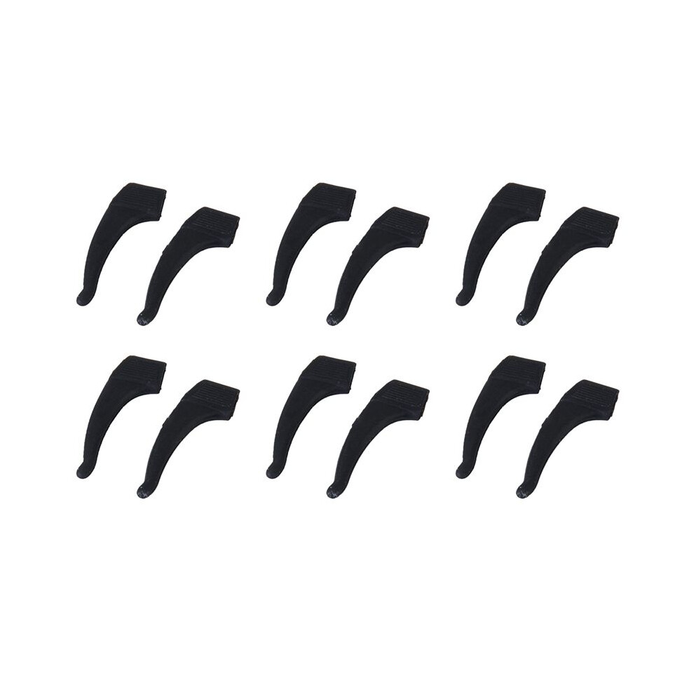 Black 6 Pair Eyeglasses/Sunglasses/Spectacles Eyewear Ear Hook Lock Tip Holder
