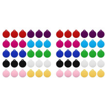 60PCS Round Laser Engraving Blanks Tags, Stamping Blank Tags, Dog ID Tag, 10 Color DIY Metal Tags for Pet,  Tags