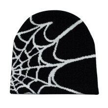Dames Beanie Winter Warme Mutsen Mannen Casual Skullies Outdoor Y2K Gothic Spider Patroon Wol Acryl Gebreide Muts A