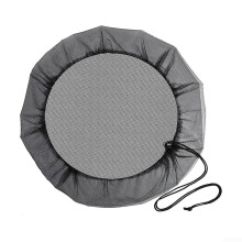 Rain Barrel Mesh Cover with Drawstring 95cm Durable Polyester Leaf Guard for Outdoor Water Tank