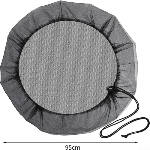 Rain Barrel Mesh Cover with Drawstring 95cm Durable Polyester Leaf Guard for Outdoor Water Tank 1