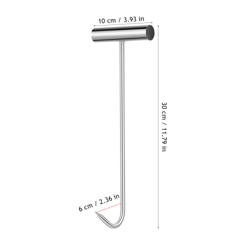 2 Pcs Manhole Cover Lifter T-Steel Drain Grate Pulling Hook 1