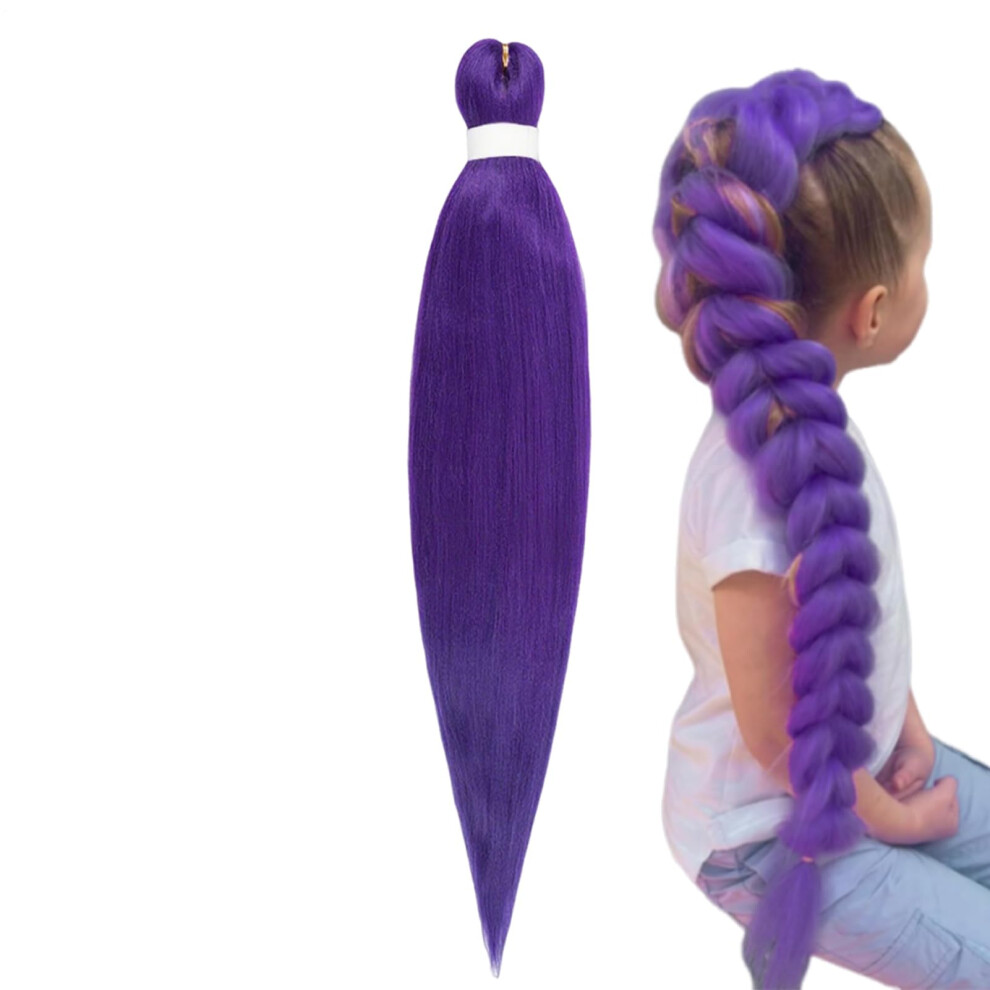 Purple Braiding Hair 30 Inch Synthetic Hair For Braids Purple Extensions For Braids Cosplay Wig For Halloween Costume