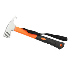 Camping Hammer with Tent Peg Remover, Ergonomic Grip, Heavy Duty for Outdoor Camping Orange