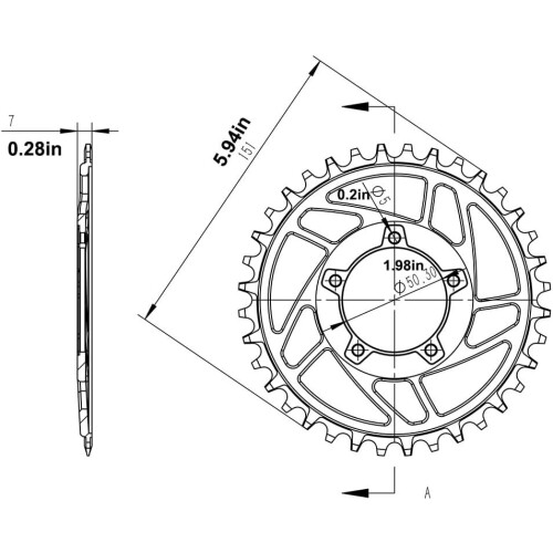 Chain Ring Offset Correction 36T Chainring For Electric Bikes Ebike Compatibility 1