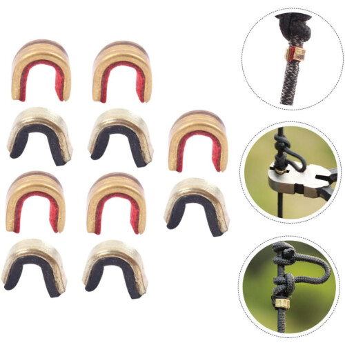 Copper Alloy String Buckles Nocking Tools 10Pcs For Compound And Recurve Bows Rust Resistant Arrow Rest Clips 2