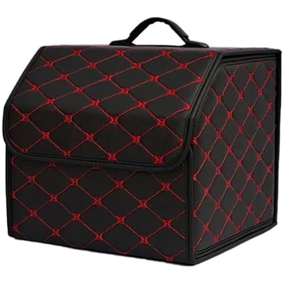 Leather Foldable Car Trunk Organizer Waterproof Storage Box For Nissan Micra 20172023 Blackred 9199774179447