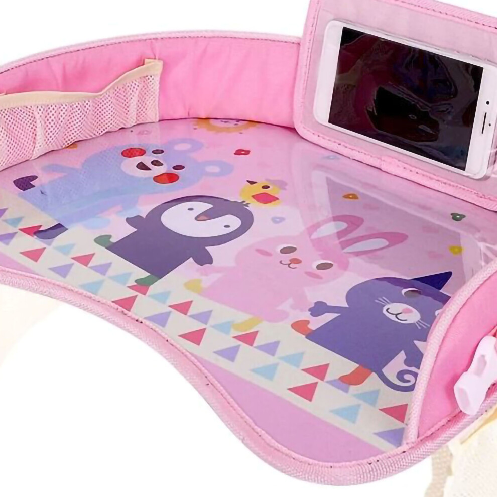 Kids Travel Tray With Side Pocket, Transparent Bag & Organizer 9311374685627
