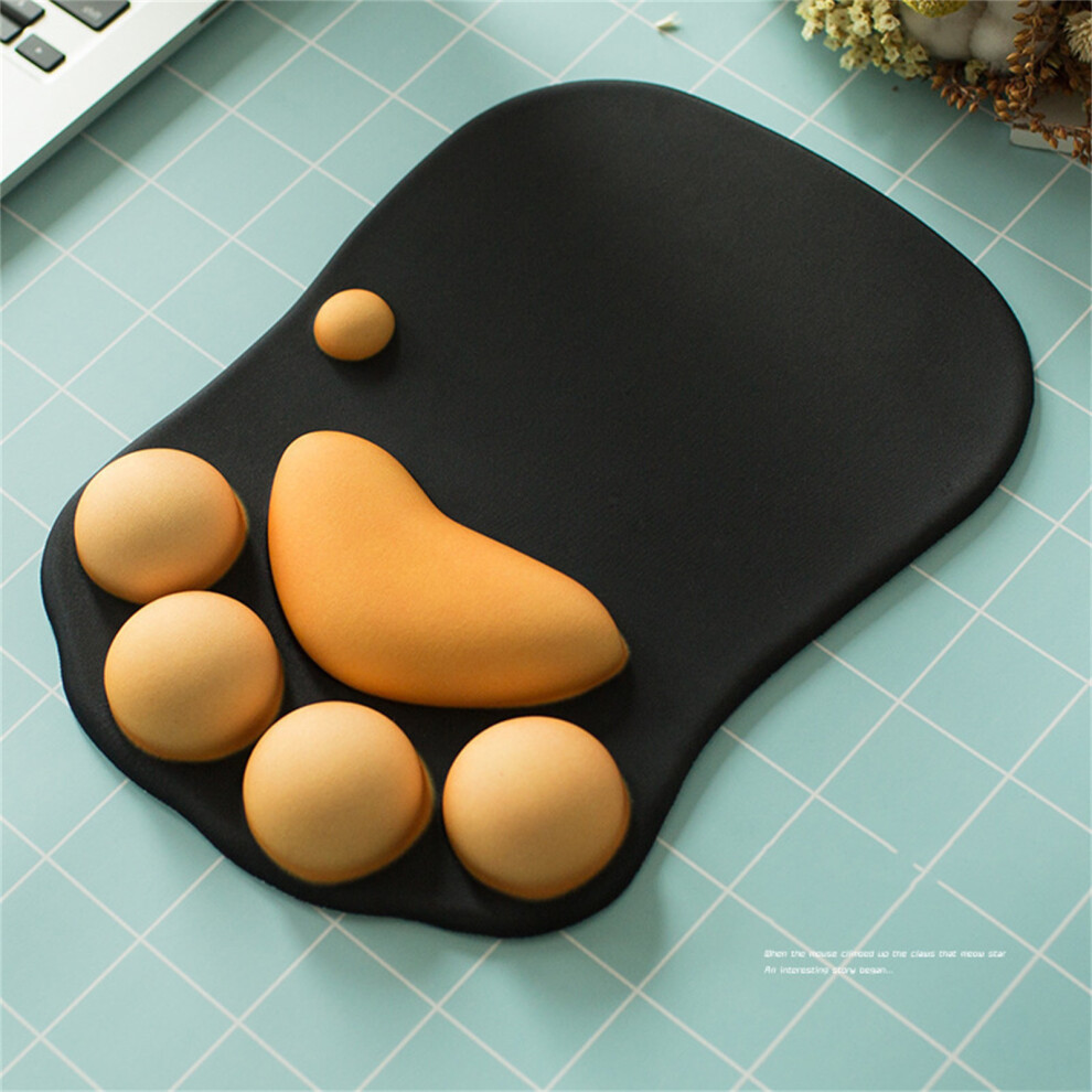 Multipurpose Cartoon Cat Paw Mouse Pad With Wrist Support - Classic Black 7901374685950