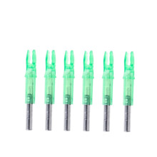 LED Lighted Arrow Nocks, 12 Pcs, Internal Fit Bow Accessory, Green Luminous Arrow Tails for Targeting and Night Tracking