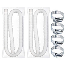 Swimming Pool Hose Replacement 1.25 Inch Diameter 59 Inch Length Pool Pump Hose With Clamps