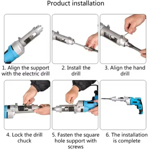 Square Hole Drill Bit Adapter Bracket For Drill Stand Carpenter Woodworker Compatible Metal Construction 2