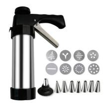 Stainless Steel Cookie Gun Squeeze Mold Kit, Silver, 22x15x6cm