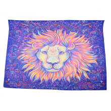 Tapiz de pared que brilla en la oscuridad, sensible a la luz negra UV, estilo gótico psicodélico, decoración artística con patrones florales